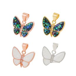 Pendant Necklaces Tendy Butterfly Insect Figurines Production Abalone Shell Chips Charm Decoration Accessories For Women Diy Jewellery Dhjlq