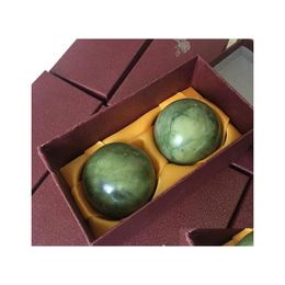 Massage Stones Rocks Drop Green Jade Natural Stone Mas Ball 50Mm Exercise Meditation Relief Rsi Handball Fitness Gym Health Care G Dhqki