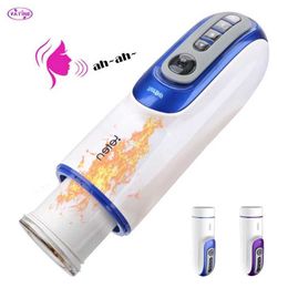 Sex toy Massager Automatic Telescopic Male Masturbator Machine Toys for Men Penis Vibrator Cock Heated Real Silicone Erotic