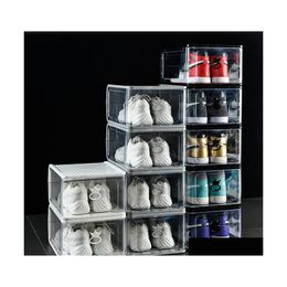 Storage Boxes Bins Thickened Plastic Clear Shoe Box Detachable Stackable Combination Shoes Container Organiser Dustproof Cabinet T Dhqtn