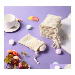 Bath Brushes Sponges Scrubbers Brushes Soap Bag Making Bubbles Saver Sack Pouch Storage Dstring Bags Skin Surface Cotton Linen Cl Othwr