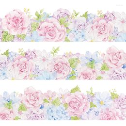 Gift Wrap Rose Flower Fragrance PET Special Oil Washi Tapes Junk Journal Masking Tape Adhesive DIY Scrapbooking Sticker