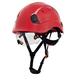 Construction Safety Helmet With Inside Goggles For Engineer Visor CE EN397 ABS Hard Hat ANSI Industrial Work Head Protection