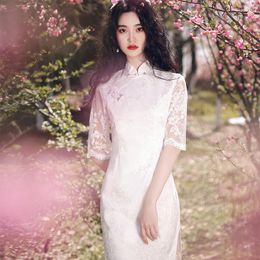 Ethnic Clothing Elegant Mandarin Collar Slim Novelty Cheongsam Women Sexy Improve Qipao Vintage Oriental Dresses Chinese Banquet Dress