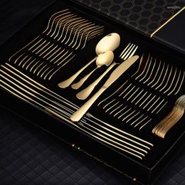 Dinnerware Sets Household Stainless Steel Western Knife Fork Breakfast Cutlery Christmas Dessert Spoons Portable Couverts De Table