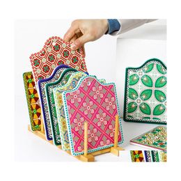 Mats Pads Moroccan Ceramic Coasters Nonskid Heat Insation Pot Mug Mat With Cork Base Ideal Housewarming Gift Home Decor Drop Deliv Dhn1U