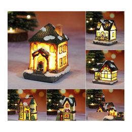 Christmas Decorations Led Light House For Home Year Decoration Living Room Bedroom Xmas Ornaments Microlandscape Kids Giftchristmas Dhgnq