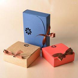 Gift Wrap 10pcs Kraft Paper Packaging Boxes For Wedding Birthday Christmas Home Party Package Candy Baking Cake Snack Guest Box