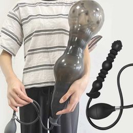Sex toy Massager Long Inflate Big Anal Plug Dildo Fist Strap on Pull Bead Ass Vaginal Dilator Anus Prostate Toys for Masturbator