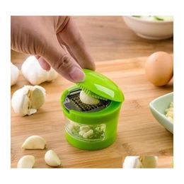 Fruit Vegetable Tools Mini Portable Garlic Grinder Abs Stainless Steel Slicer Kitchen Inventory Wholesale Drop Delivery Home Garde Dhr87