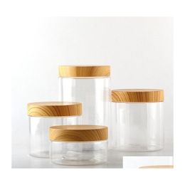 Storage Bottles Jars Empty Plastic Bottle Body 200Ml / 300Ml 400Ml 500Ml With Container Tea Lid Kitchen Coffee Wooden O4G9 Drop De Dhrxb