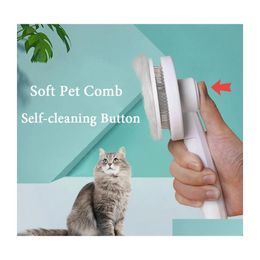 Cat Grooming Brush Pet Comb Hair Removes Dog For Cleaner Cleaning Beauty Slicker Supplies Drop Delivery Home Garden Dhtzo