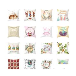 Pillow Case Easter Sofa Throw Bunny Rabbit Singlesided Digital Printed Car Cushion Ers 40 Styles Drop Delivery Home Garden Textiles Dhrni