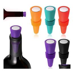 Bar Tools Premium Sile Wine And Beverage Bottle Cap Set Leak Proof Champagne Bottles Sealer Stoppers Cork Saver Stopper Reusable Dro Dhegd