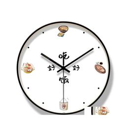 Wall Clocks Nordic Quartz Clock Silent Kitchen Cute Round Living Room Modern Creative Simple Duvar Saati Household Ae50Wc Drop Deliv Dhrie