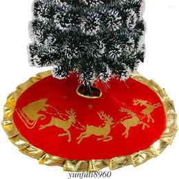 Christmas Decorations 35.4 Inch/90cm Xmas Tree Skirt Aprons Deer And Snowflake Holiday Year Party Home