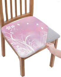 Chair Covers Flower Butterfly Pink Elasticity Cover Office Computer Seat Protector Case Home Kitchen Dining Room Slipcovers
