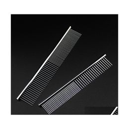 Dog Grooming Stainless Steel Pet Dematting Combs Beauty Tools Dogs Cats Comb Removes Loose Undercoat Mats S Knots Rounded Teeth Prof Dhdal