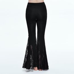 Women's Leggings Devil Fashion Gothic Sexy Lace Stretch For Women Steampunk High Waist Casual Black Flare Pants