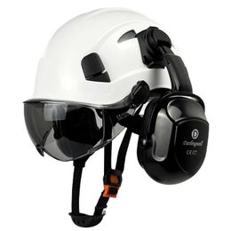 Construction Safety Helmet With Goggles For Engineer Visor Earmuff CE ABS Hard Hat ANSI Industrial Head Protection Work Cap