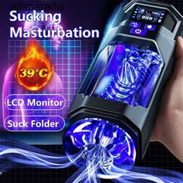 Sex Toys massager Male Masturbation Masturbator Cup LCD Monitor Sucking Blowjob Machine Robot Auto Heating Real Vagina for Men