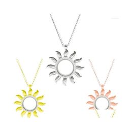 Pendant Necklaces 10Pcs Vintage Boho Sun Glass Locket Living Relicario Memory Po Floating Charms For Women Jewellery Accessories Bk Dr Dhvra