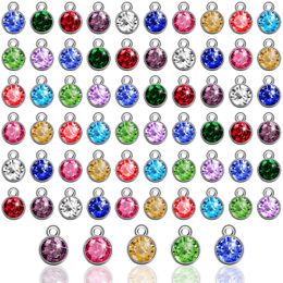 Pendants Crystal Birthstone Charms Diy Beads Pendant With Rings Handmade Round Charm For Jewellery Necklace Bracelet Earring Making Su Amxkb