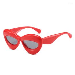 Sunglasses European And American Fashion Simple Men's Personality Wide Lip Shape Women Oculos