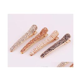 Hair Clips Barrettes Europe Fashion Jewelry Womens Rhinestone Hairpin Clip Dukbill Toothed Pin Lady Barrette Drop Delivery Hairjewe Dha2U
