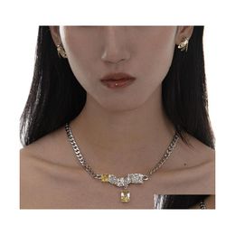 Chains Timeless Wonder Zirconia Geo Lava Choker Necklaces For Women Jewellery Korean Goth Collar Kpop Trendy Personalised Top 3236Chai Dhzn4