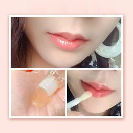 Lip Gloss 1 Pcs Fruit Flavored Natural Moisturizing Hydrating Care Oil Caring Long-Acting Nourishing Reducing Lines Tool
