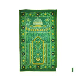 Carpets 66.5X110Cm Polyamide Fibre Prayer Rug Islamic Muslim Mat Comfortable Bedroom Carpet Portable Praying Blanket Drop Delivery H Dhtco