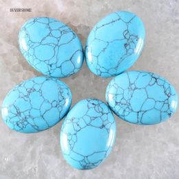 Beads Other Fit Makeing Jewelry Necklace Bracelet Stone 30x40MM Natural Blue Howlite Bead CAB Cabochon 1Pcs RK1710