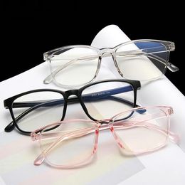 Sunglasses 2023 Fashion Square Transparent Eyeglasses Frame For Men Retro Women Glasses Reading And Computer Prescription Eyewear