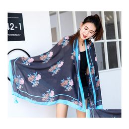 Blankets Ethnic Style Towel Cotton And Linen Sunresistant Scarf Blanket Summer Beach Shawl Women Sarong Wrap Tassel Drop Delivery Ho Dhcws