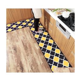 Carpets Kitchen Strip Geometric Floor Mat Carpet Bathroom Absorbent Home Door Bedroom Set Drop Delivery Garden Textiles Dhrsx