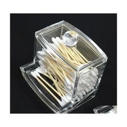 Storage Boxes Bins Transparent Cotton Swab Box High Grade Acrylic Case Mti Function El Supplies Cosmetic Cottons Organizer Fashion Dhyil