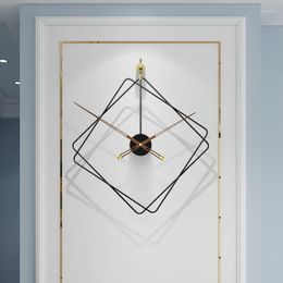 Wall Clocks Modern Clock Large Minimalist Metal Art Quartz Geometric Decor Single Face Duvar Saati Home Design Gift