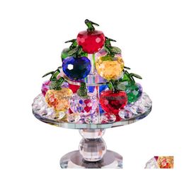 Arts And Crafts Glass Aessories Christmasbag Artificial Crystal Gift Home Decorative Rotating Gifts Fruit Plate Ornaments Jllltu Dro Dhsc0