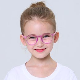 Sunglasses Ultralight Boys Girls Round Silicone Soft Glasses Frame Kids Blue Light Customised Myopic Hyperopic Spectacles