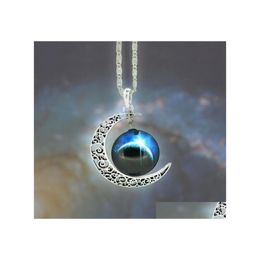 Pendant Necklaces Wholesale Vintage Starry Moon Outer Space Universe Gemstone Mix Models Drop Delivery Jewellery Pendants Dhsa3