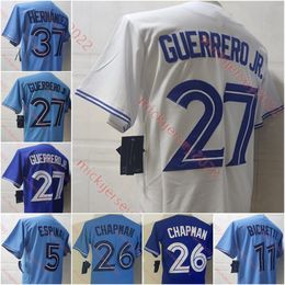 College Baseball Wears Mens Stitched 5 Santiago Espinal Baseball Jersey 11 Bo Bichette 26 Matt Chapman 27 Vladimir Guerrero Jr. 37 Teoscar Hernandez Jerseys