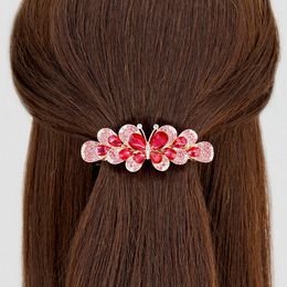 Girl Women's Rhinestone Crystal Hair Clip Ribbon Hairpins Comb Flower Mariage Bride Bridesmaid Wedding Party Hair Jewellery Accessories 1357