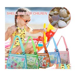 Bolsas de almacenamiento para niños Shell Beach Shell for Seashell Toys Mesh Mesh Bag Dinosaur Dinosaur