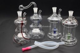 new mini travel bong blunt glass bong pocket bong 10mm thick pyrex mini oil rig hand water pipes for smoking with 10m oil burner and hose