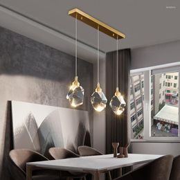 Chandeliers IRALAN K9 Crystal Dining For Bedroom Bedsides Balcony Bar Room Decor Lamps Gold Wire Hanging Ceiling Lights