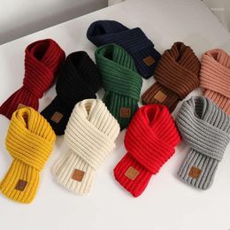 Scarves Solid Colour Kids Scarf Boys Girls Baby Winter Warm Women Knit Shawl Children Neck Collar Keep Accessories