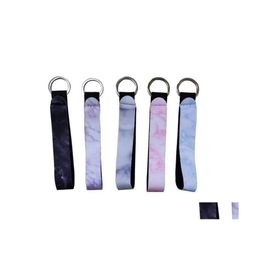 Keychains Lanyards 29 Styles Wristband Floral Printed Key Chain Neoprene Ring Wristlet Keychain Party Favor 300Pcs Dhs Ship Drop D Dhw5E