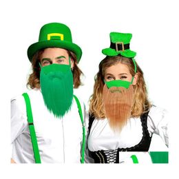 Party Masks St Patricks Day Beard Face Mask For Men Green Brown Costume On Irish Festival Holiday Props Drop Delivery Home Garden Fe Dhdqo