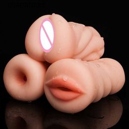 Sex Toys massager 3 Type Male Masturbators Oral Silicone 3D Realistic Throat Artificial Vagina Mouth Anal Blowjob Sucks for Men